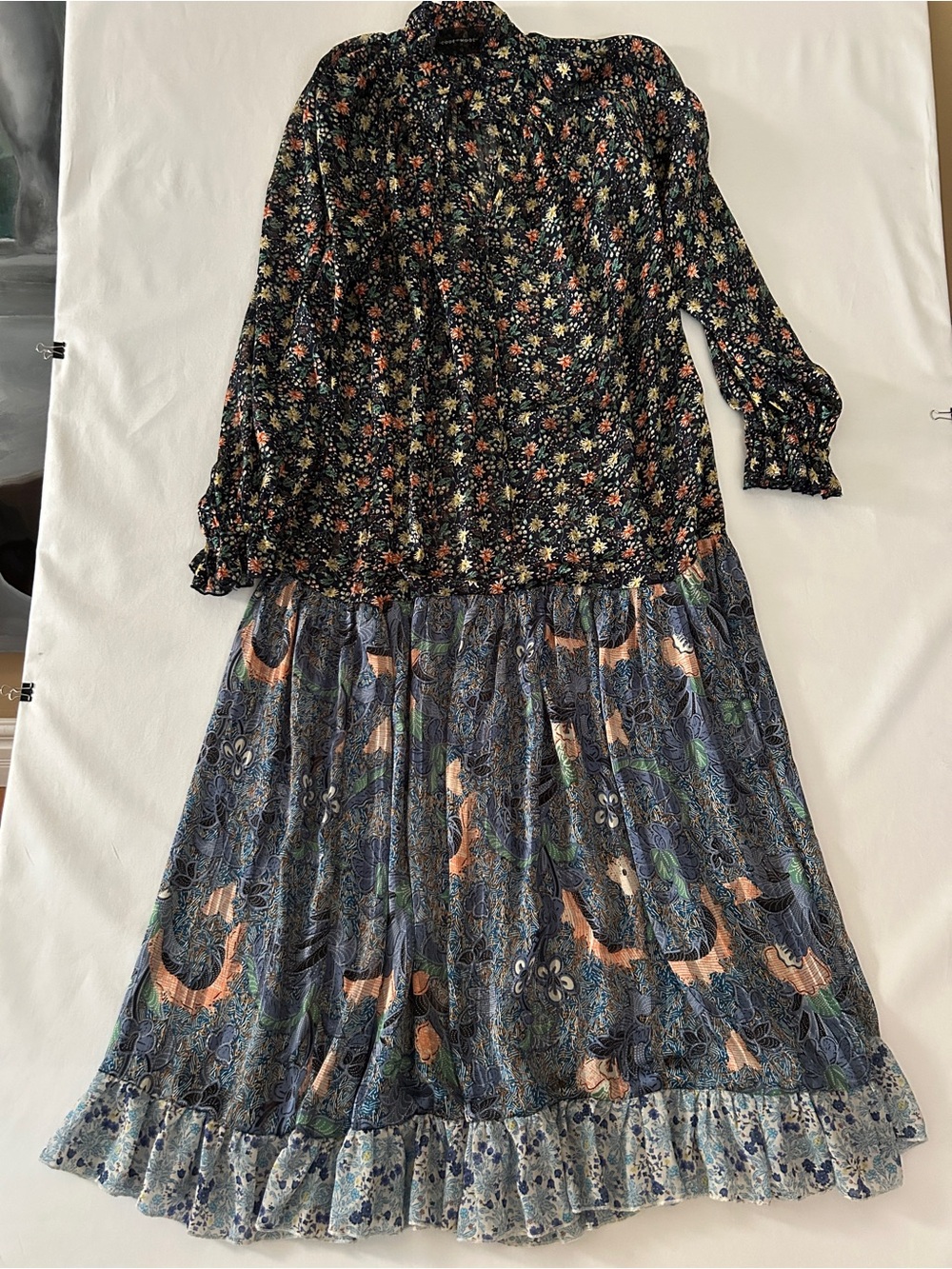 Floral Print Maxi Dress - Black & Blue - Picture 2 of 6